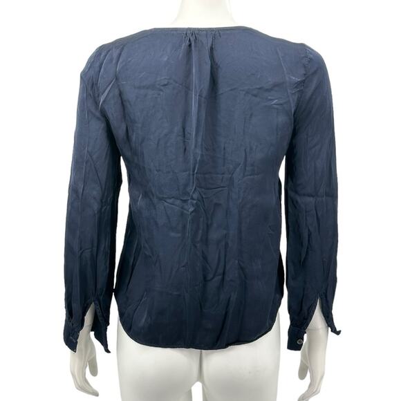 Velvet by Graham & Spencer Top Womens XS Navy Hi Lo V-Neck Casual Minimalist - Picture 5 of 10